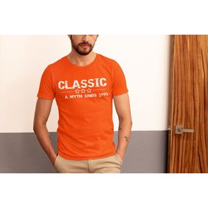 1991 Jaar Oranje T-shirt Heren - Maat 4XL - Classic - Verjaardag Cadeau Mannen - Limited Edition
