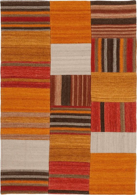 Wollen Vloerkleed - Radical - Terra/Multi - Patchwork - 80x150 cm