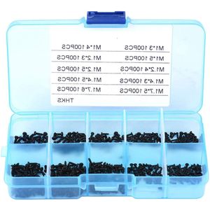 1000 stks Kleine Schroeven Cross Head zelftappende Bouten Assortiment Kit - Horloges - Bril - Elektronica Reparatie Accessoires - M1 M1.2 M1.4 M1.7 .