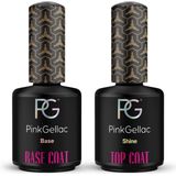 Pink Gellac Combi Deal 2 x 15ml Base Coat - Top Coat - Gel Nagellak voor Thuis