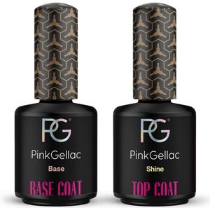 Pink Gellac Combi Deal 2 x 15ml Base Coat - Top Coat - Gel Nagellak voor Thuis