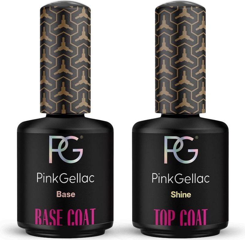 Pink Gellac Combi Deal 2 x 15ml Base Coat - Top Coat - Gel Nagellak voor Thuis