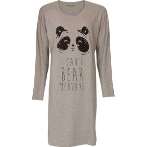 Temptation Dames Nachthemd - Bigshirt - 100% Katoen - Grijs - Maat M