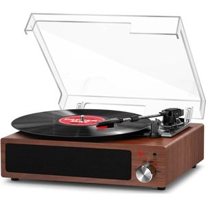 White-Label® Platenspeler Bluetooth - CD Speler met Speakers - Vintage - Bruin