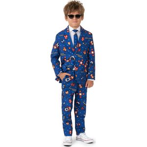 Suitmeister Retro Gamer - Jongens Pak - Carnaval En Halloween Kostuum - Blauw - Maat S