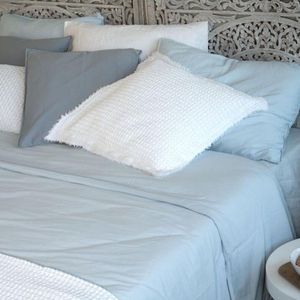Luxueuze Katoensatijn dekbedovertrek extra zacht 60x210cm zacht blauw