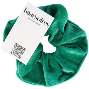 Haarsoires Haarelastiek Scrunchie – Basic – Velvet Stof – Groen - Haarkrinkel - Haar Elastiek met Stof - Zacht & Haarvriendelijk