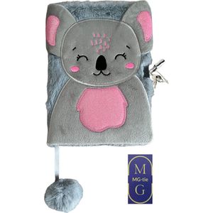 Paso dagboek – pluche – zacht - fluffy – 14x21cm - koalabeer