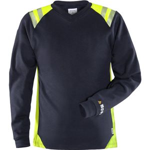 Fristads Flamestat T-Shirt Lange Mouwen Dames 7358 Tfl - Marineblauw/hi-vis geel - M