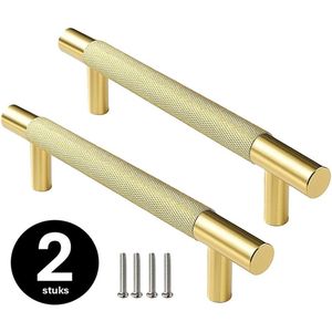 MSQDESIGN - Handgrepen Goud - Handgreep Goud 128mm - 2 stuks - Handgrepen kast - Meubelgrepen - Keukengreep Goud - Kastgrepen - Handgrepen keukenkastjes - Meubelgreep - Handgrepen voor deurtjes - handgreep keuken - Deurgreep - ladegreep