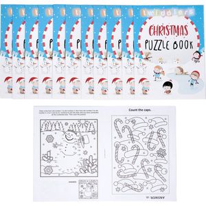 THE TWIDDLERS 36 Mini Kerst Puzzelboeken, Kleine Puzzelboekjes voor Kinderen, 14cm - Kinderfeestjes, Verjaardagen, Uitdeelcadeautjes, Traktaties, Kerstsokken Vuller