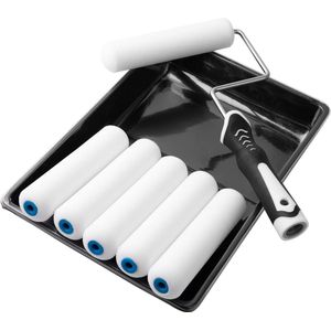 Ibenzoa® Professionele Schuimverfrollerset met Verfbak en Verfroller Beugel - Voor Huishoudelijke Renovatieprojecten