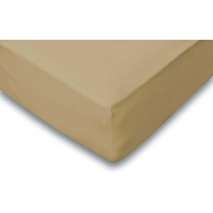 Elegance Hoeslaken Jersey Katoen Stretch 35cm Hoge Hoek - zand 120/130/140x200cm - Twijfelaar - 2 Persoons