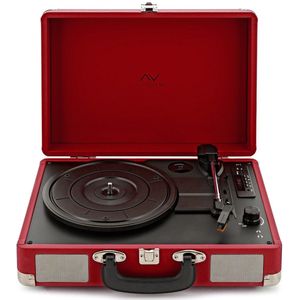 AVCOM Koffer Draaitafel met Bluetooth, Rood