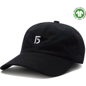 FIVE LINE LABEL - Pet zwart - Heren - Cap - Biologisch katoen - One Size