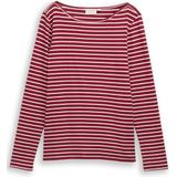 Tom Tailor - Shirt - Rood Offwhite Streepmotief - Lange Mouwen