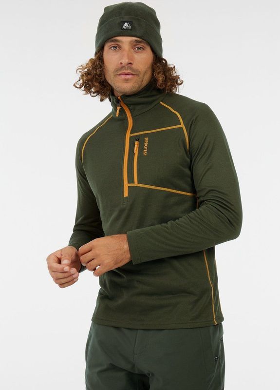 Protest PRTRekody – Top met 1/4 ritssluiting Heren – Kale Green