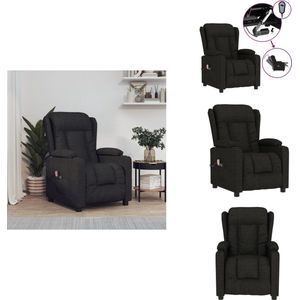 vidaXL Massagestoel - Massagestoelen - Zitstoel - Leunstoel - Massagestoel elektrisch stof zwart