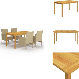 vidaXL Tuinset - Tuinsets - Eetset - Eetsets - 5-delige Tuinset beige