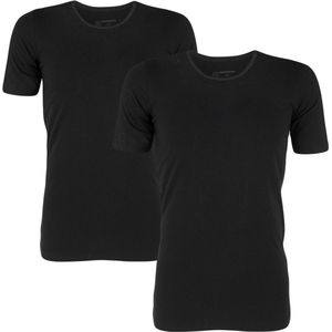 Schiesser - XXL - heren T-Shirt 2-Pack - 95/5 - Biologisch katoen - Zwart