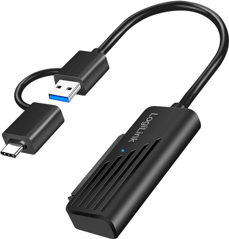 LogiLink USB 3.2 (Gen1) naar SATA-adapter, USB-A/USB-C aansluiting