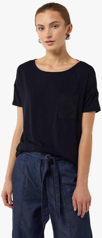 comma - T-shirt - Korte Mouwen - Luxe Comfort - Zwart