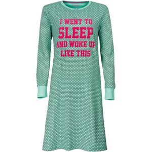 Irresistible Dames Nachthemd - 100% Katoen - Groen - Maat L