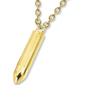 Montebello Ketting Bullet Gold - 316L Staal - Kogel - 10x50mm - 60cm