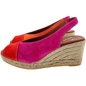 Viguera wedge slingback espadrilles rood / combi, 36 / 3