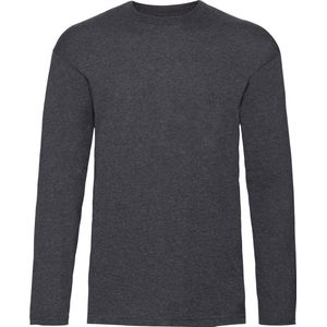 Fruit Of The Loom T-Shirt Lange Mouwen Kinderen / Kinder (2 stuks) (Donker Heather)