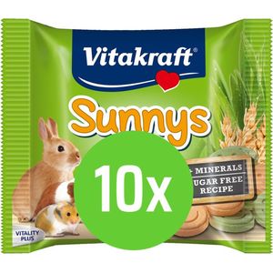 10x Vitakraft Sunny's (suikervrije rondjes) knaagdier en konijn - 50 gram