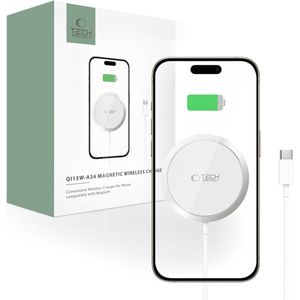 TECH-PROTECT - QI15W-A34 - MAGNETISCHE MAGSAFE DRAADLOZE OPLADER WIT
