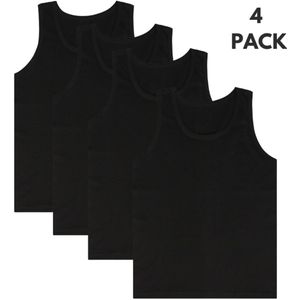 Nova Collection Heren Onderhemd - Katoen - 4 Pack - Zwart - Maat M