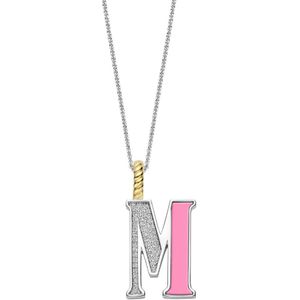 TI SENTO Dames Hanger - 925 zilver - Letter M - Roze - 6840PI_M
