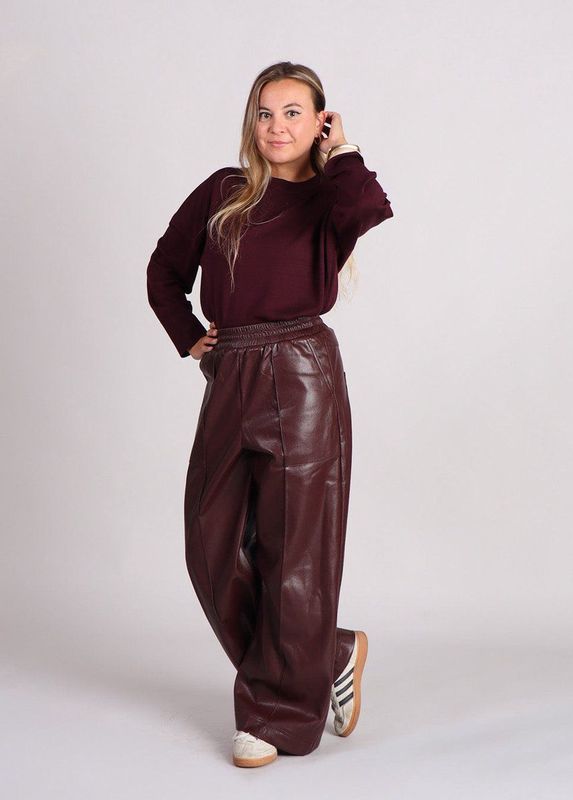 FRNCH - Michaux - Lakleren Broek - Bordeaux - Rechte Pasvorm