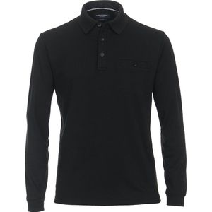 CASA MODA comfort fit polo lange mouw - zwart