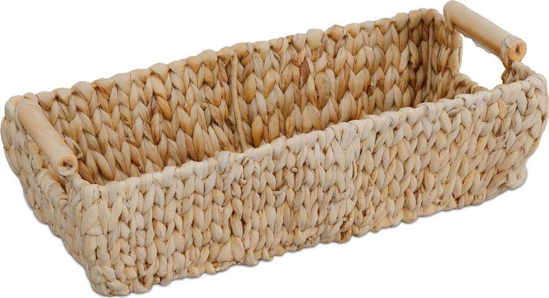 Opbergmand - Natuur - Waterhyacint - 13,5x43x19 cm - Handgrepen