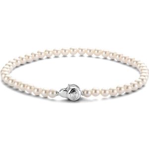TI SENTO Dames Armband - 925 zilver - Wit parel - Maat L - 2908PW