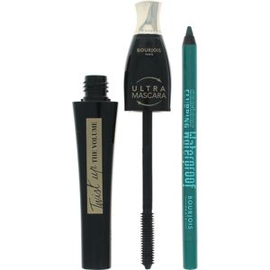 Bourjois Twist Up The Volume Mascara + Contour Clubbing Pencil - Ultra Black-Loving Green