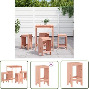 The Living Store 5-delige Tuinset massief douglashout - Houten Barset - Bar Set - Buitentafels - Lounge Set - Terrassenset
