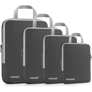 Compression Packing Cubes 4-delige set Grijs - Kledingtassen voor Kofferorganizer packing cubes