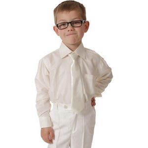 Kinderoverhemd lange mouw off white-122/128