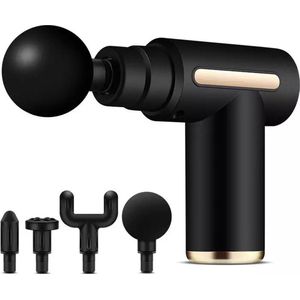 Massage Gun – Cadeau voor hem of haar - Sinterklaas cadeau - Kerst cadeau - Ontspanning Cadeau – Massage Pistool Sport en Relax– 4 opzetstukken – 6 Verschillende Standen – Zwart