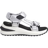 Pepe Jeans - PLS90706 Winslove Shine - Leren Sandalen - Zilver - Klittenband - Casual