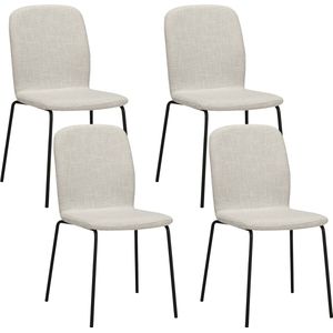 Albatros Stapelstoel ENNA Set van 4, Beige - Stapelbare Vergaderstoel - Bezoekersstoel, Comfortabele Stoelen voor Wachtkamer