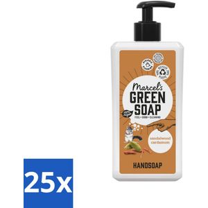 25 x Marcel's Green Soap - Handzeep - Sandelhout & Kardemom - Voor dagelijks gebruik - 500 ml - Handzeep Sandelhout Kardemom - Natuurlijke Handzeep - Handzeep Voor Dagelijks Gebruik - Handzeep Met Geur - Handzeep Voor Handen