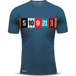 Het rugnummer t-shirt - Maat S - Blauw - Heren Shirt