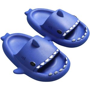 Slippers kinderen haai - donkerblauw - jongens en meisjes 2-3 jaar - maat 24-25 - badslippers - pantoffels