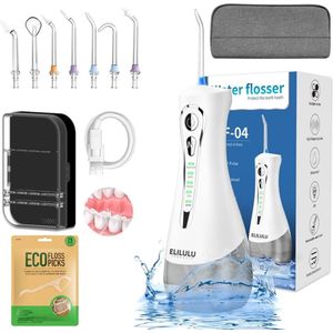 ELILULU® Elektrische Waterflossers – 320ML watertank - Inclusief tandenstokers 50st - 7 opzetstukken - tandsteenverwijderaar - flosapparaat