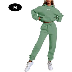 Livano Joggingpak Dames - Huispak - Volwassenen - Trainingspak - Comfortabel - Jogging Pak - Joggingsbroek - Groen - S